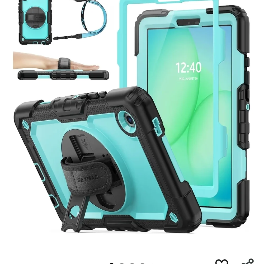 Sky Blue and Black SEYMAC Samsung Galaxy A11 Tablet Case